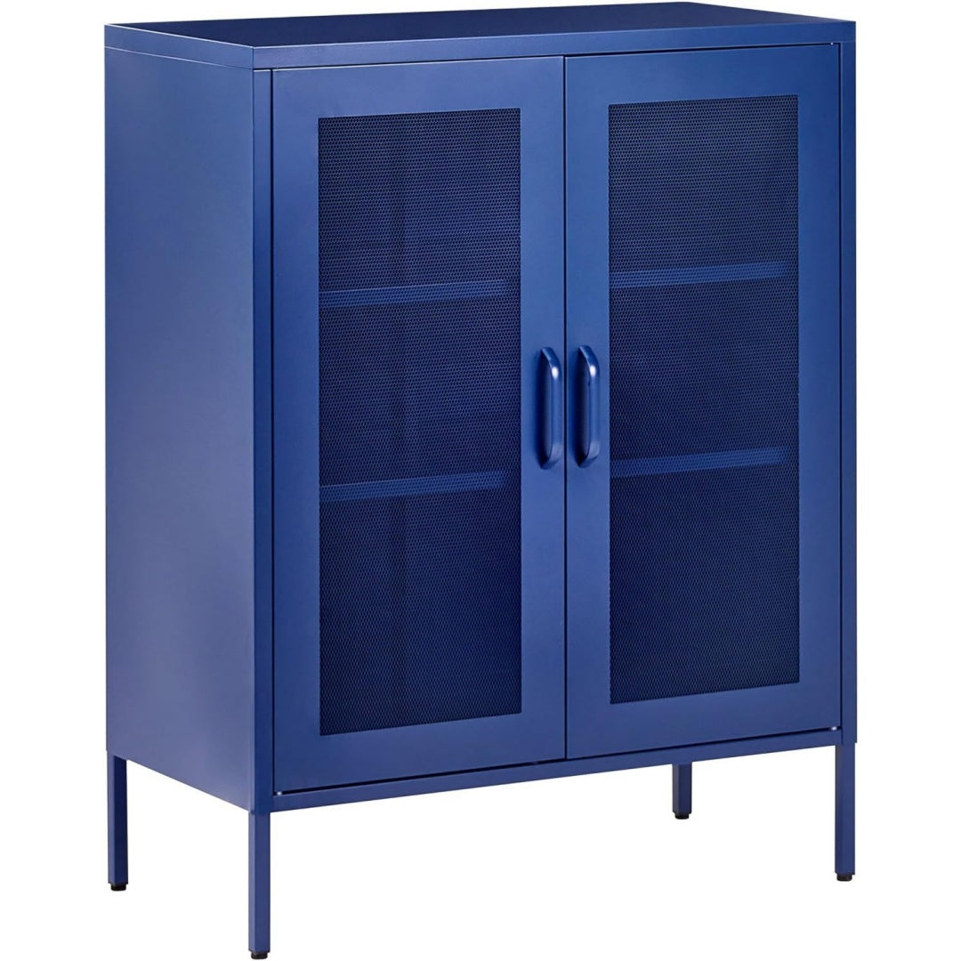 2 Tueren praegen das Sideboard in Blau